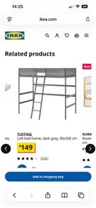 IKEA  Tuffing Single Bed loft sleeper