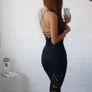 NEW Lace midi spaghetti strapped black party dress  size 10 to 12 Image 3