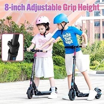 NEW SALE | Electric Scooter, 6.5'' Foldable Electric Scooter for Kids Ages 6-12, Up to 15 KM/H & 8 KM, LED Display, Colorful LED Lights, Lightweight Kids E Scooter