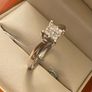 18ct white gold Diamond quad solitaire 4 claw size M original cost 1,795 Image 7