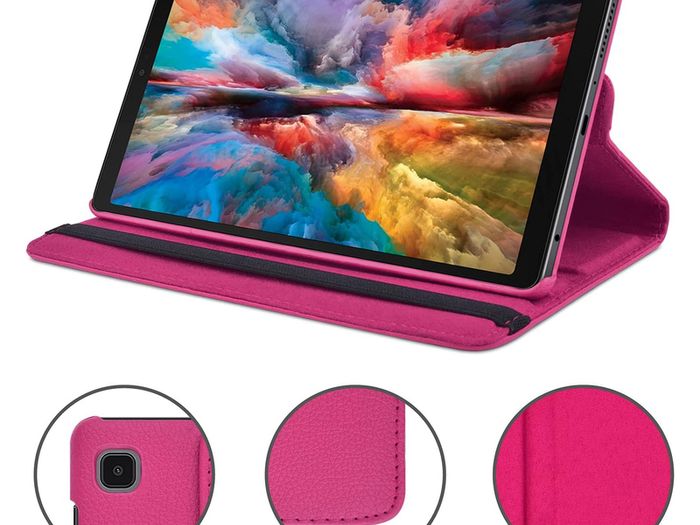 For Samsung Galaxy Tab A7 Lite Tablet Case 360 Rotating PU Leather Cover - Rose