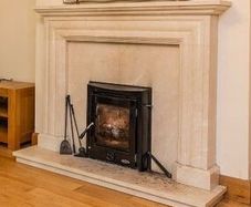 Marble Fireplace and Wood Burning Stove