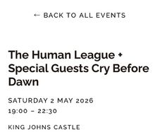 Human League Tickets