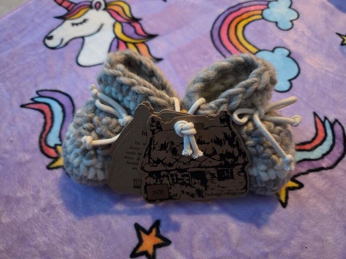 Newborn, With Tags Padraig Cottage 100% Sheeps Wool Baby Slippers