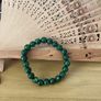 8mm Green Emerald Bracelet Natural Gemstone Image 3
