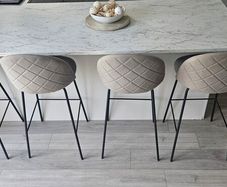 Set of 4 Light Grey Bar Stools