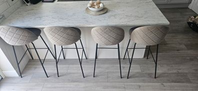Set of 4 Light Grey Bar Stools