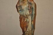 Antique Hand Painted Sacred Heart of Jesus Statue