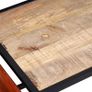 Coffee Table with Genuine Leather Magazine Holder 110x50x45 cm Image 7