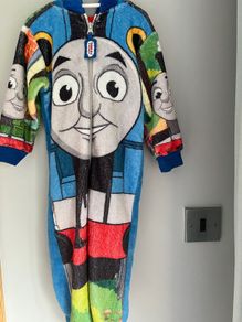 Tesco F+F Unisex Thomas the tank engine onesie with zip Size 18-24 mths