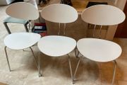 3 x Solid Modern White Kitchen Dining Chairs - Can Deliver