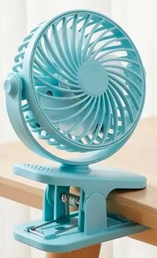 Clip on fan usb rechargeable black blueish green 2 for 20