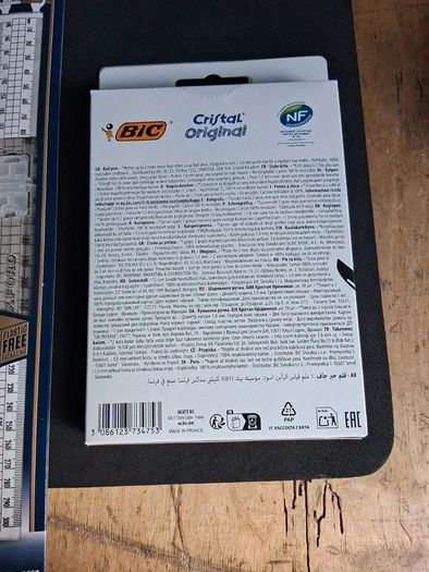 Brand New in packaging Helix Oxford 30cm Folding Ruler and 10 Black Cristal Original BIC pens