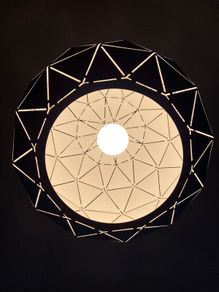 Large White Metal Tangent Pendant Light (New in Box, Free Shipping)