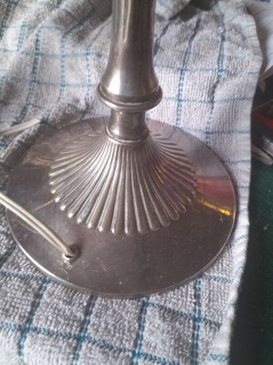 vintage pair of silver plate lamps