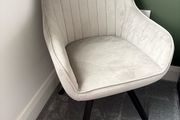 Armchair Grey Accent Velvet Swivel Chair