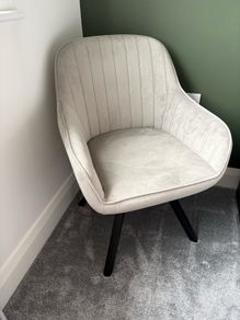Armchair Grey Accent Velvet Swivel Chair