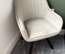Armchair Grey Accent Velvet Swivel Chair