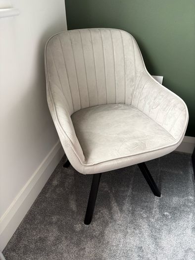 Armchair Grey Accent Velvet Swivel Chair