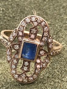 Ring Gold Sapphire Diamond Ring