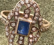 Ring Gold Sapphire Diamond Ring