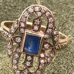 Ring Gold Sapphire Diamond Ring