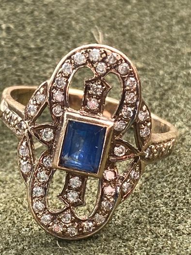 Ring Gold Sapphire Diamond Ring