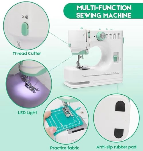 Portable Electric with 12 Built-In Stitch Patterns, 6 Presser Feet, Foot Pedal, 2-Speed Control, Fast Sewing for Clothes, Fabrics, DIY & Home Use