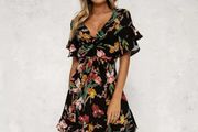Floral Printed V-Neck dress