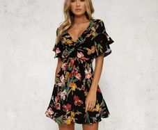 Floral Printed V-Neck dress