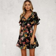 Floral Printed V-Neck dress