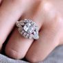 Art Deco Vintage Style Crystal Silver Ring Image 4
