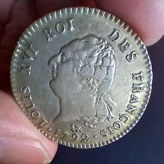 1792 Louis XVI, King of France, 30 Sols Silver Coin