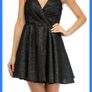 Sparkling short strapless evening dress with straps, black, size 8 Image 2