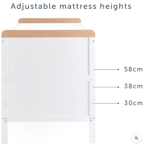Baby Elegance Sonja Convertible Cot Bed with Changing Table, Mattress & Changing Mat