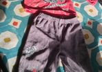 Dp am orange and brown pyjamas, top and matching pants,