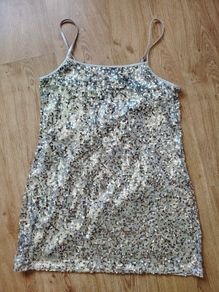 Silver Sequin Dress   Size 12