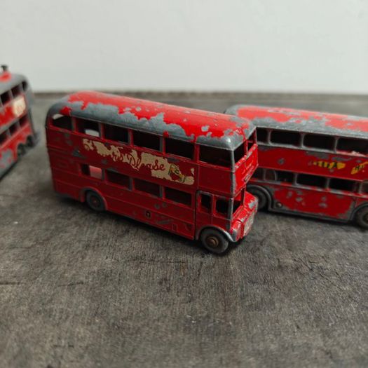 6 x old Matchbox Lesney Playworn London Routemaster and Trolley buses