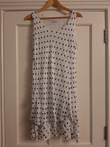 White Black spotty dress - Medium