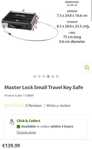 Master Lock Small Travel Key Safe  PP1KML