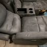 Grey Fabric Electric Recliner Sofa Image 5