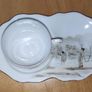 Vintage Japanese eggshell porcelain teacup with saucer, Geisha pattern Image 2