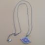 25 Sterling Silver Evil Eye Pendant Necklace with Purple & White CZ Stones Protective Charm Jewelry Image 10