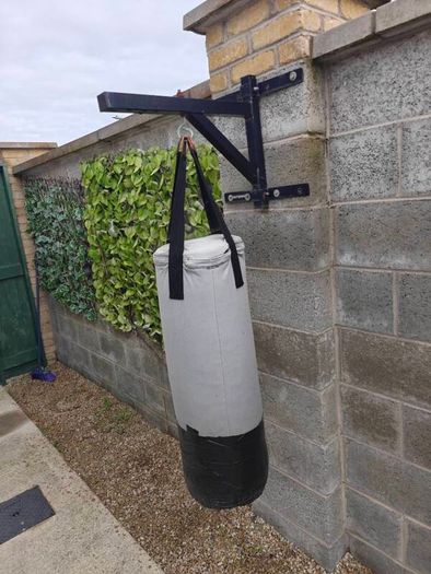 Punch bag with gloves and bracket