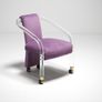Vintage Lucite and Purple Velvet Armchair by Charles Hollis Jones, USA, 1970s. Image 4