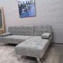 Light Grey Corner Sofa Bed chaiselongue 198cm Free Delivery Image 4