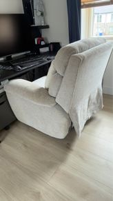 Beige Fabric Reclining Armchair - Excellent Condition