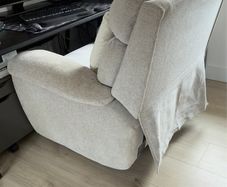Beige Fabric Reclining Armchair - Excellent Condition