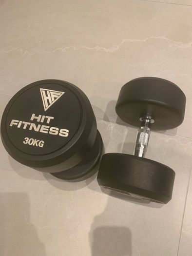 Dumbbell Pair 30kg Hit Fitness Round Rubber