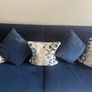 Navy velour sofa (almost new) Image 3